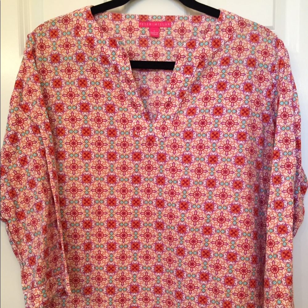 Colorful Peter Millar Tunic - Pink/Orange